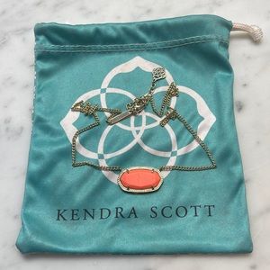 Kendra Scott peach color stone gold necklace